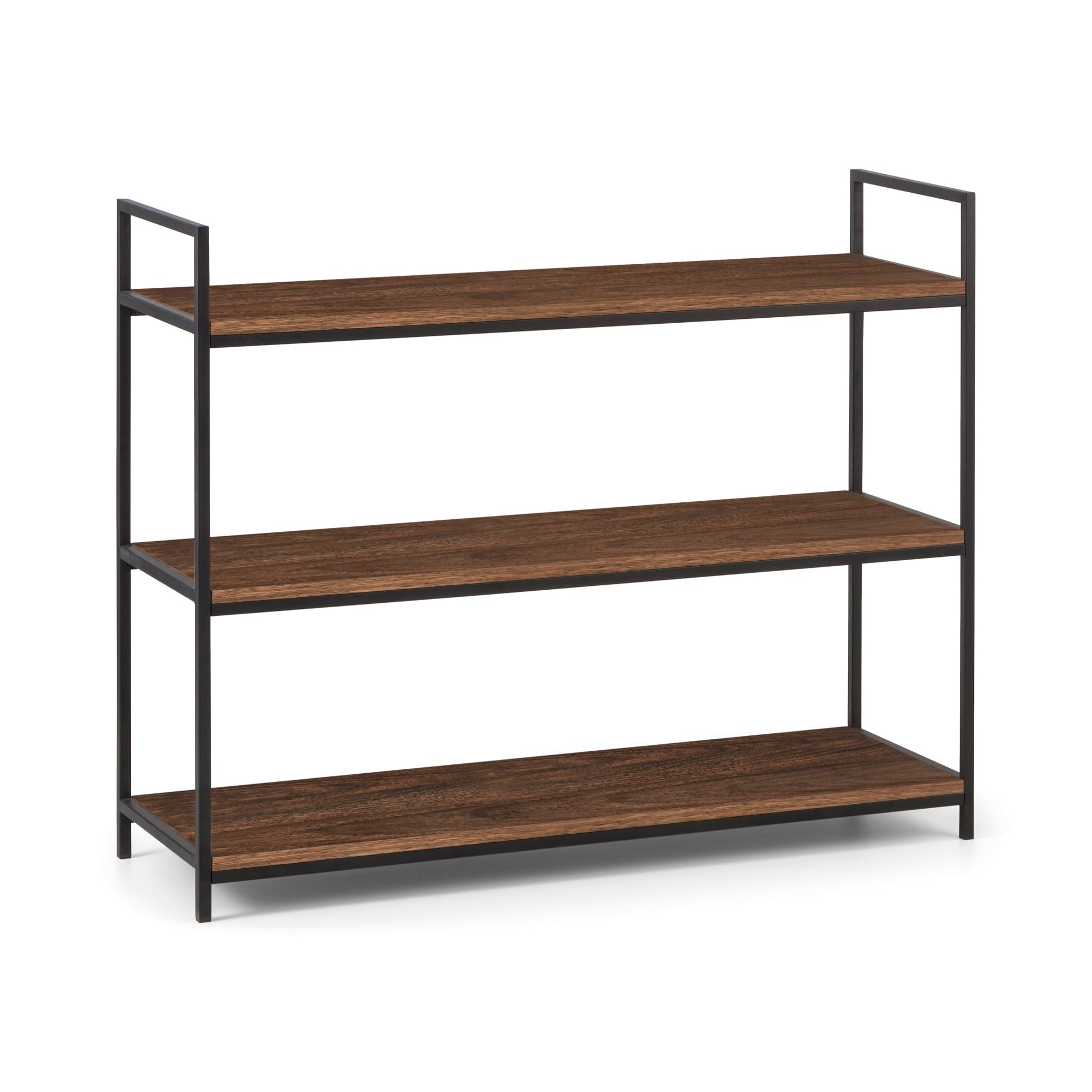 Julian Bowen Tribeca Low Bookcase, Walnut, 80cm