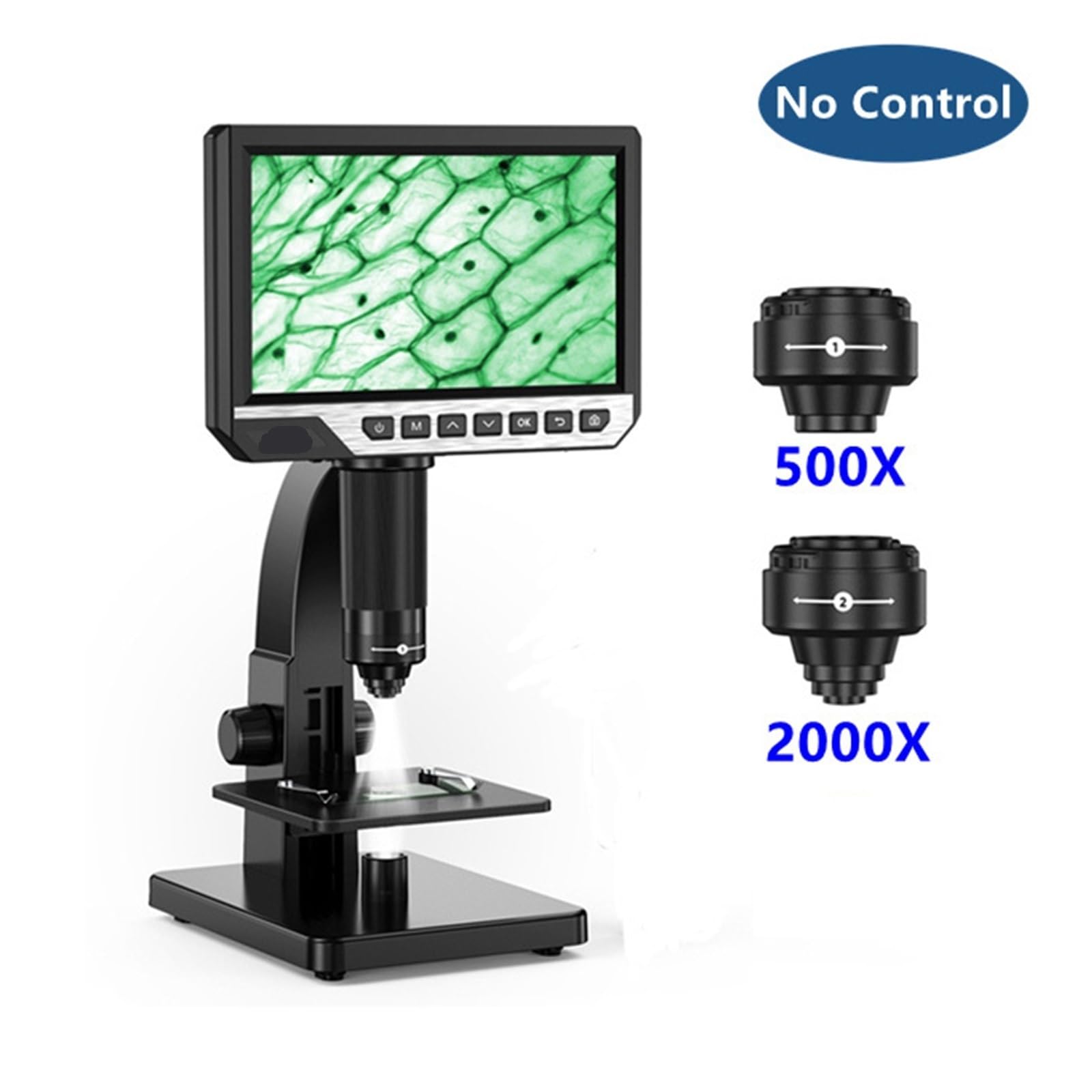 Microscopio Digital EDM11S 2000X 7 IPS 12MP 1080P Cámara biológica de Laboratorio Lente Dual con Control Remoto，No Remote Control