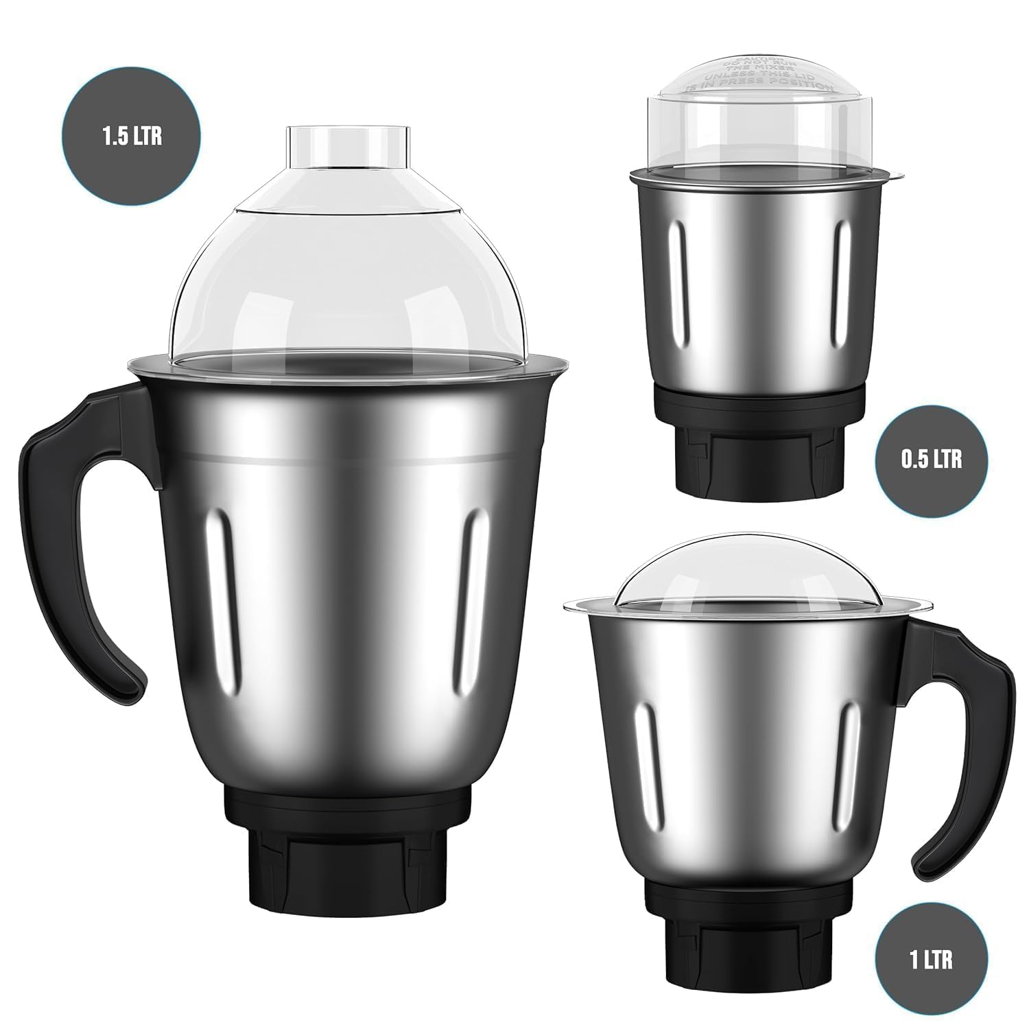 Stainless Steel Mixer Grinder Jar - 500ml, 1000ml, 1500ml -2 Stainless Steel Mixer Grinder Jar - 500ml, 1000ml, 1500ml -2