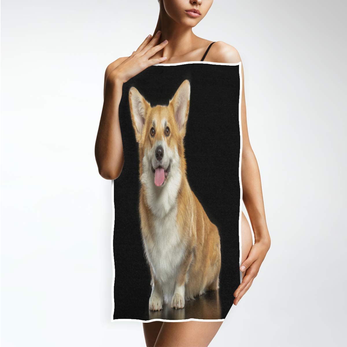 GIGIJY - Toalla de mano para perro, diseño de corgi galés, muy absorbente, suave, para el hogar, cocina, baño, gimnasio, (1 juego de 4 unidades) para adultos niños y niñas, 76 x 38 cm
