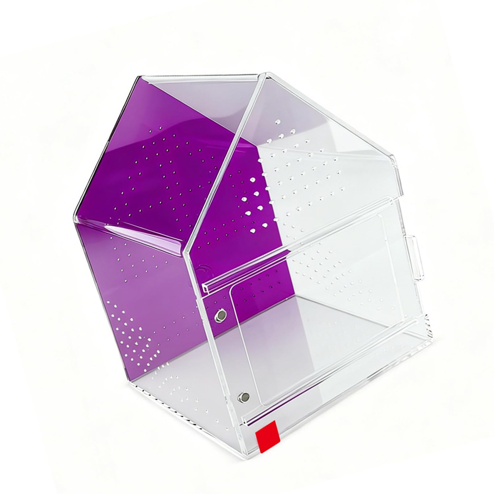 Reptiles Keeper Tanks with Closure Door Feeding Port Enclosure Ventilated Design Miniature Creature Terrariums