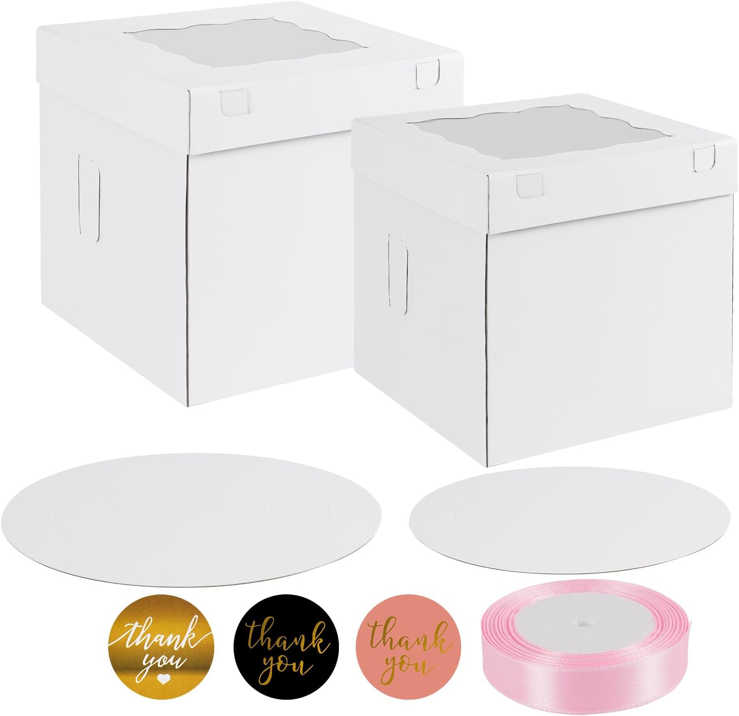 Amazon.com: Zeonly 3 Pcs 12x12x12 inch Corrugated Cake Boxes with Cake ...