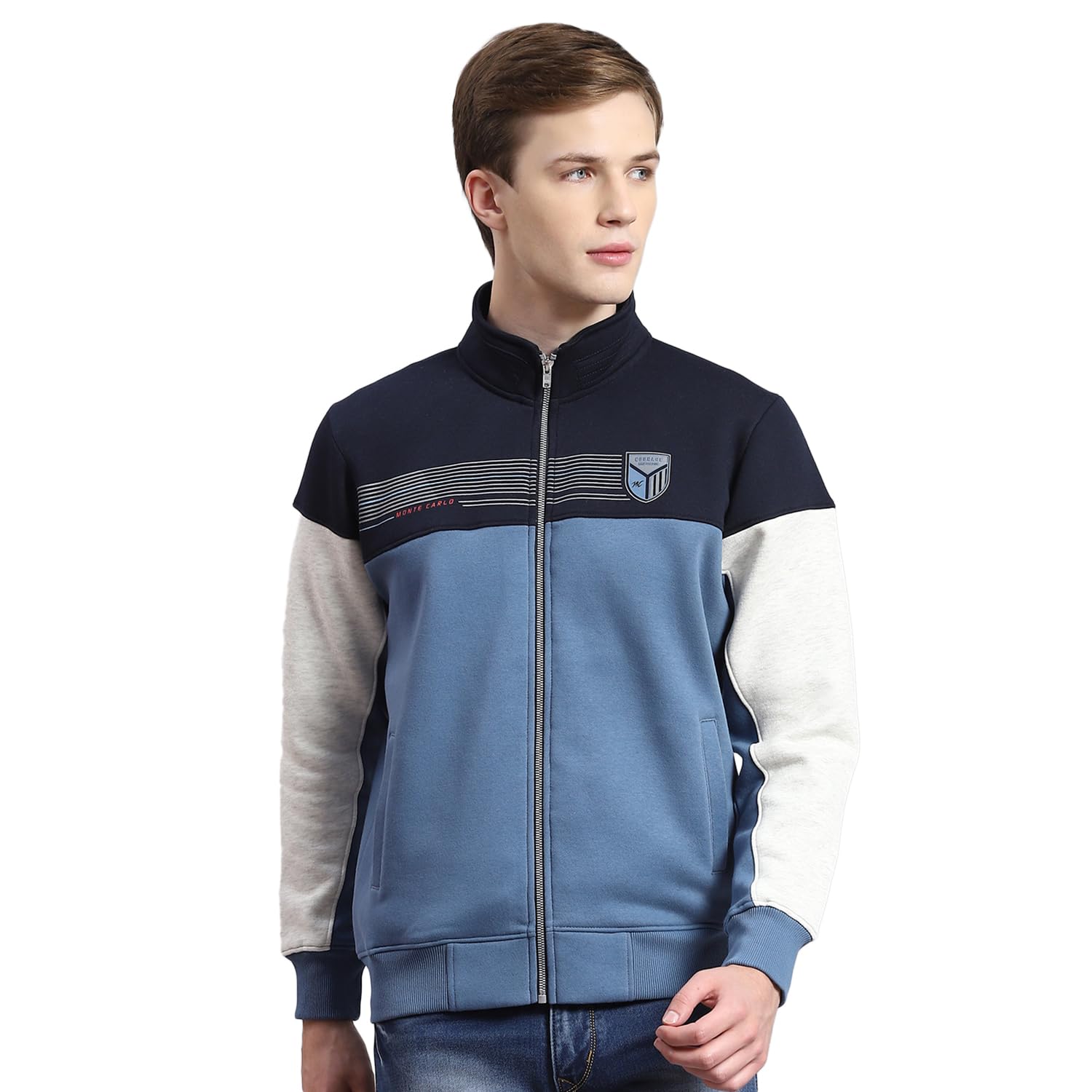 monte carlo Mens Solid Stand Collar Full Sleeve Casual Sweatshirt (223061393)-picture-35