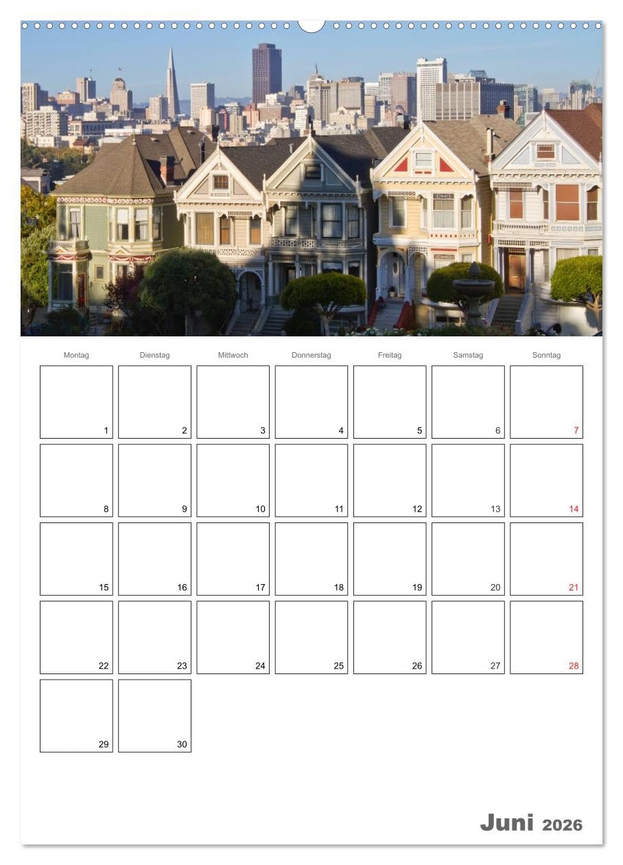 SAN FRANCISCO Terminplaner (Wandkalender 2026 DIN A2 hoch), CALVENDO Monatskalender