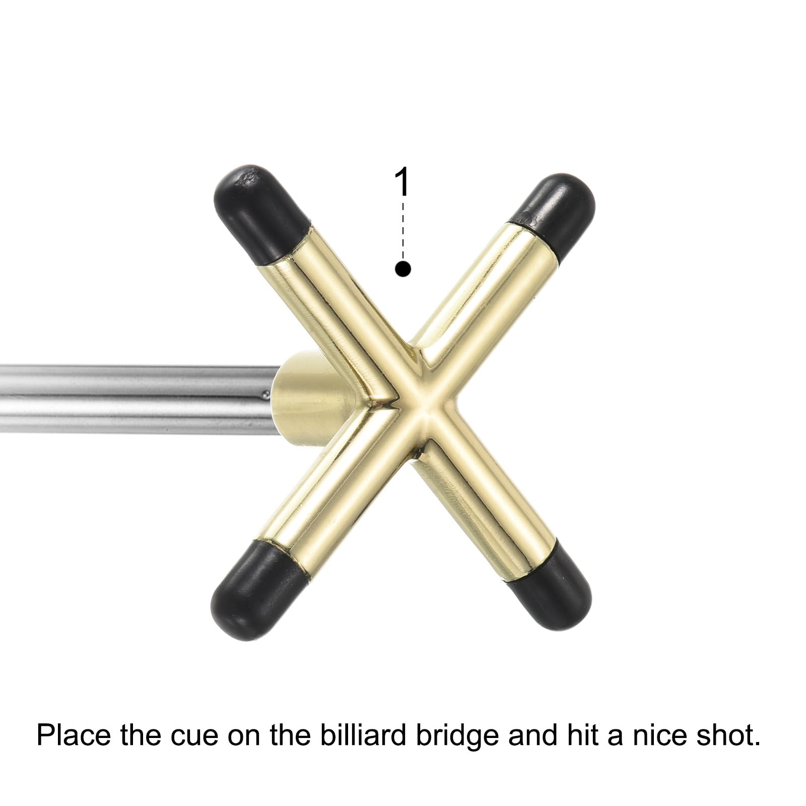 PATIKIL Rétractable Billards Queue Bâton Pont, Bois Billard Queue Accessoire avec Amovible Croix Laiton Pont Tête pour Billard Table Concours, Doré