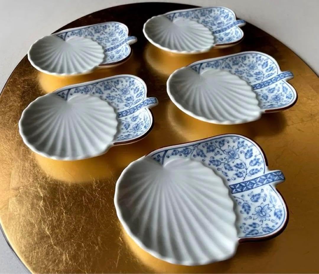 伊万里焼 畑萬陶苑 宝尽くし文 宝彫5寸皿 5柄 計5枚セット 宝尽くし文