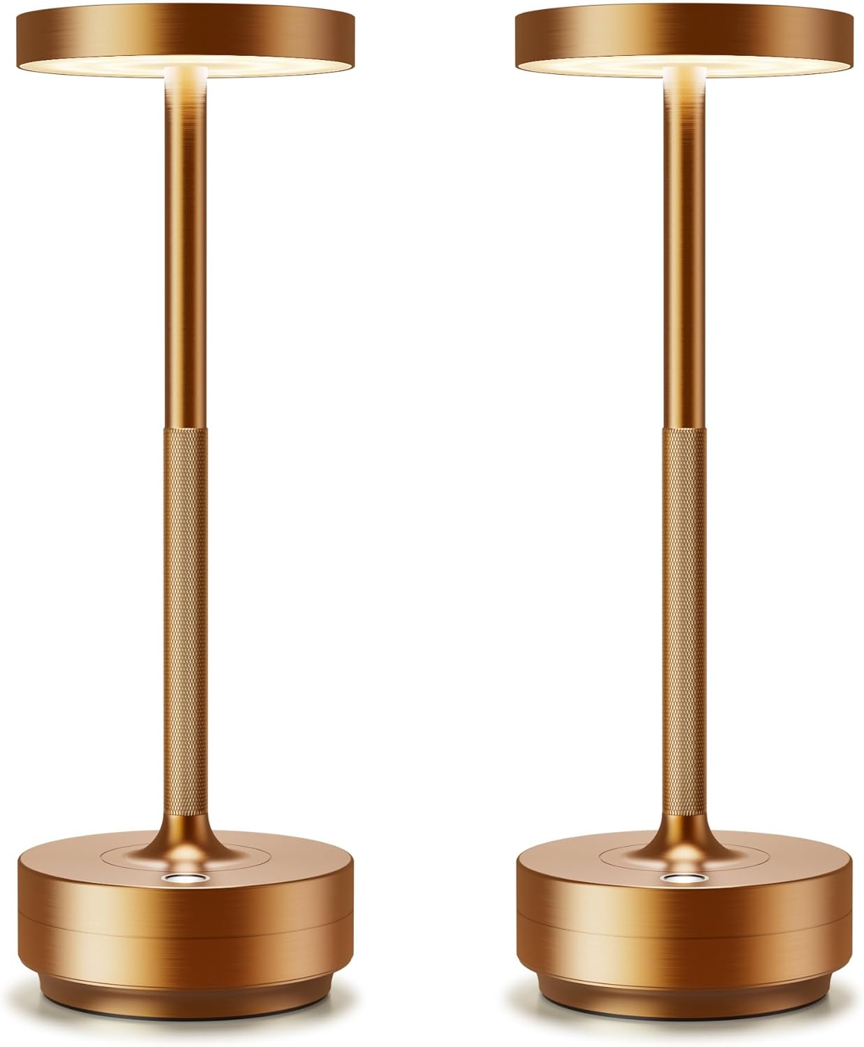 2 Pack Cordless Table Lamp Rechargeable - Waterproof, Touch 3-Color Lighting Portable LED Table Light for Outdoor,Patio,Restaurant.(2 Pack Titanium)