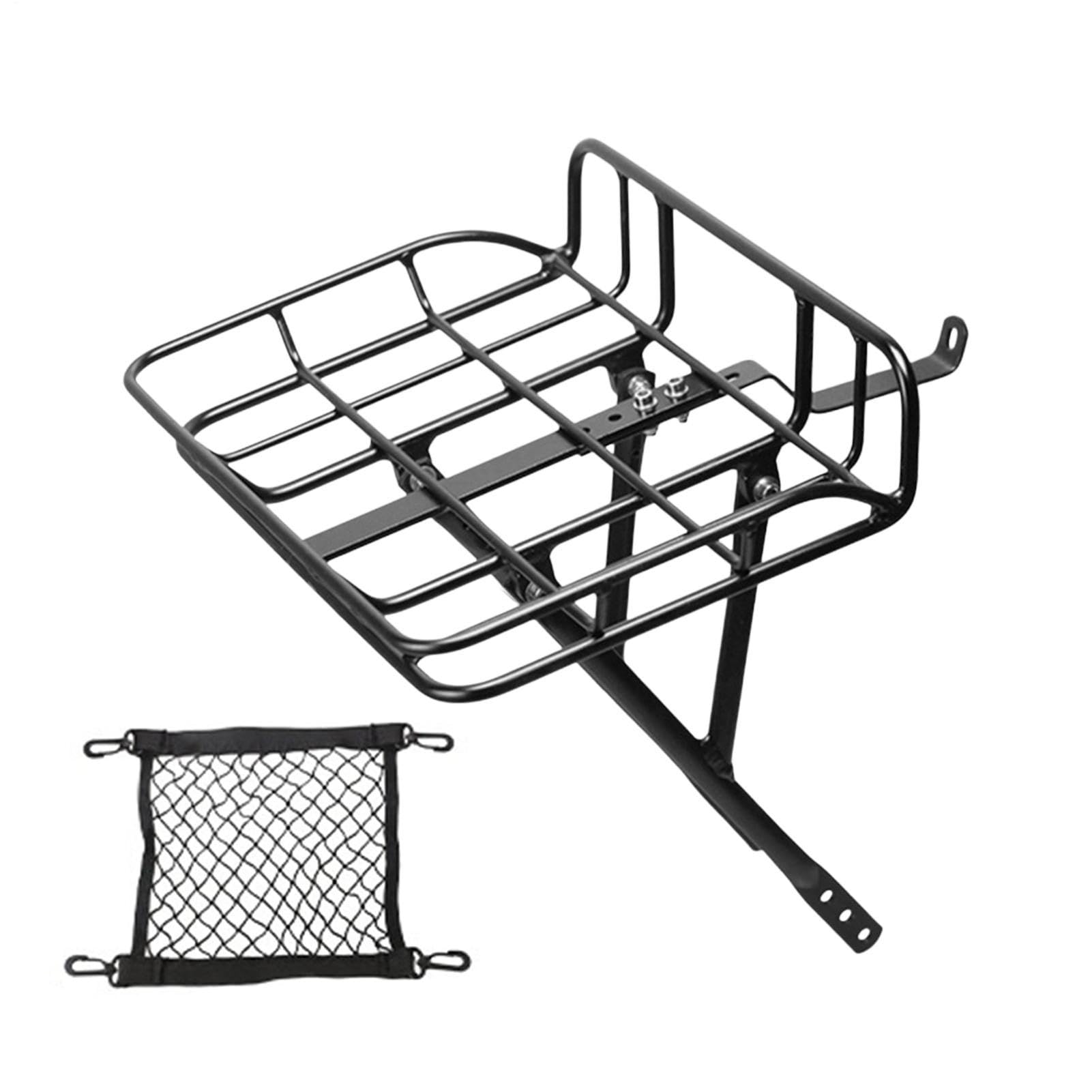 Przedni bagażnik rowerowy Heavy Duty Cargo Carrier | Przedni kosz rowerowy na wycieczki dojazdy do pracy w podróży na zewnątrz górska droga torba na zakupy