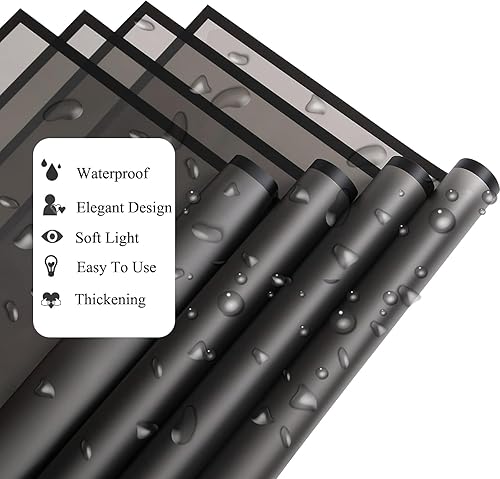 Miniatura 3 de Gloreyan 20 hojas de papel de regalo de flores negras, ramo de floristería, papel de regalo de flores frescas para manualidades, con borde negro,