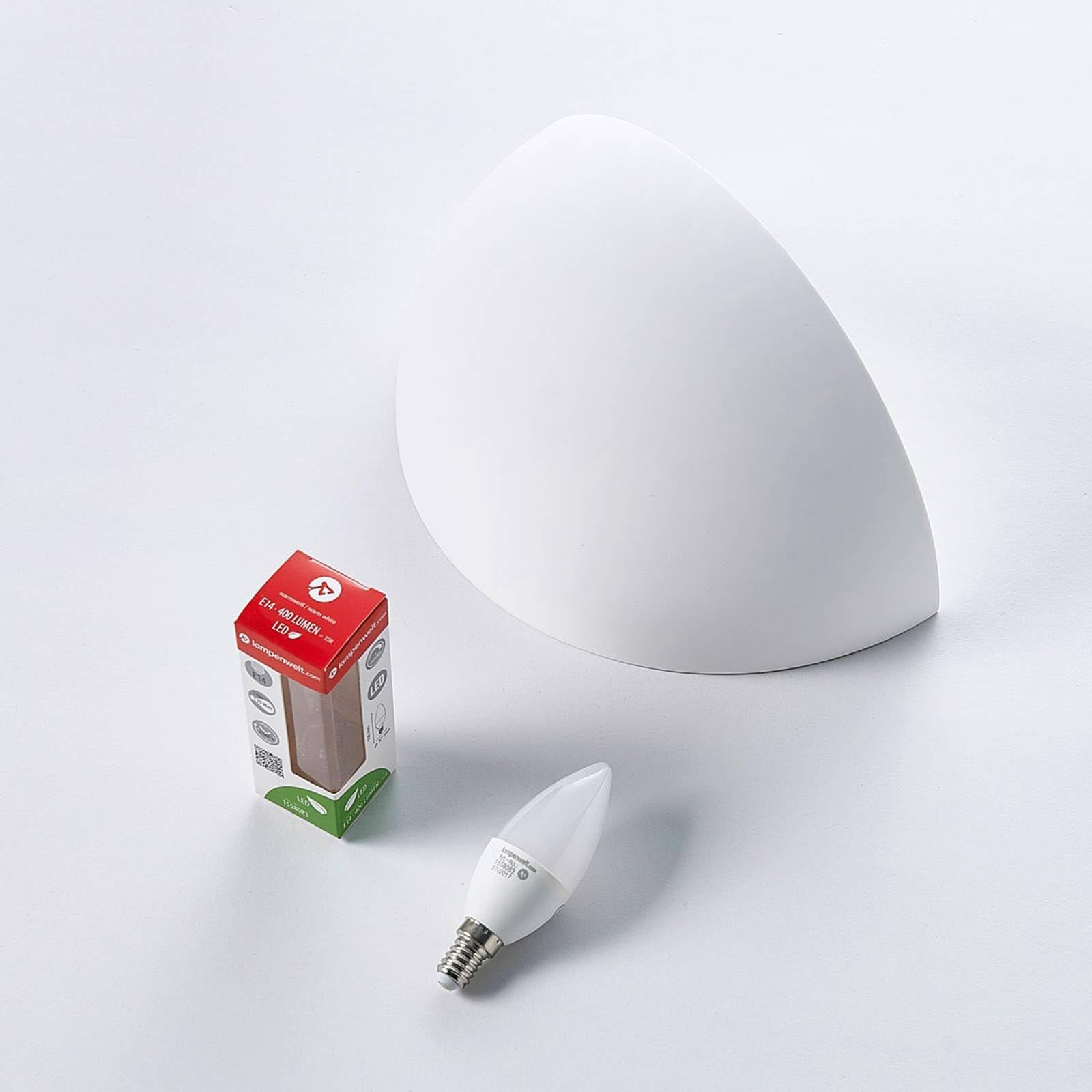 Lindby Gips Wandlampe weiß, bemalbar DIY Wandleuchte innen Uplight 1x E14 ohne Leuchtmittel Wandfluter Gipslampe Wandbeleuchtung Wohnzimmerlampe