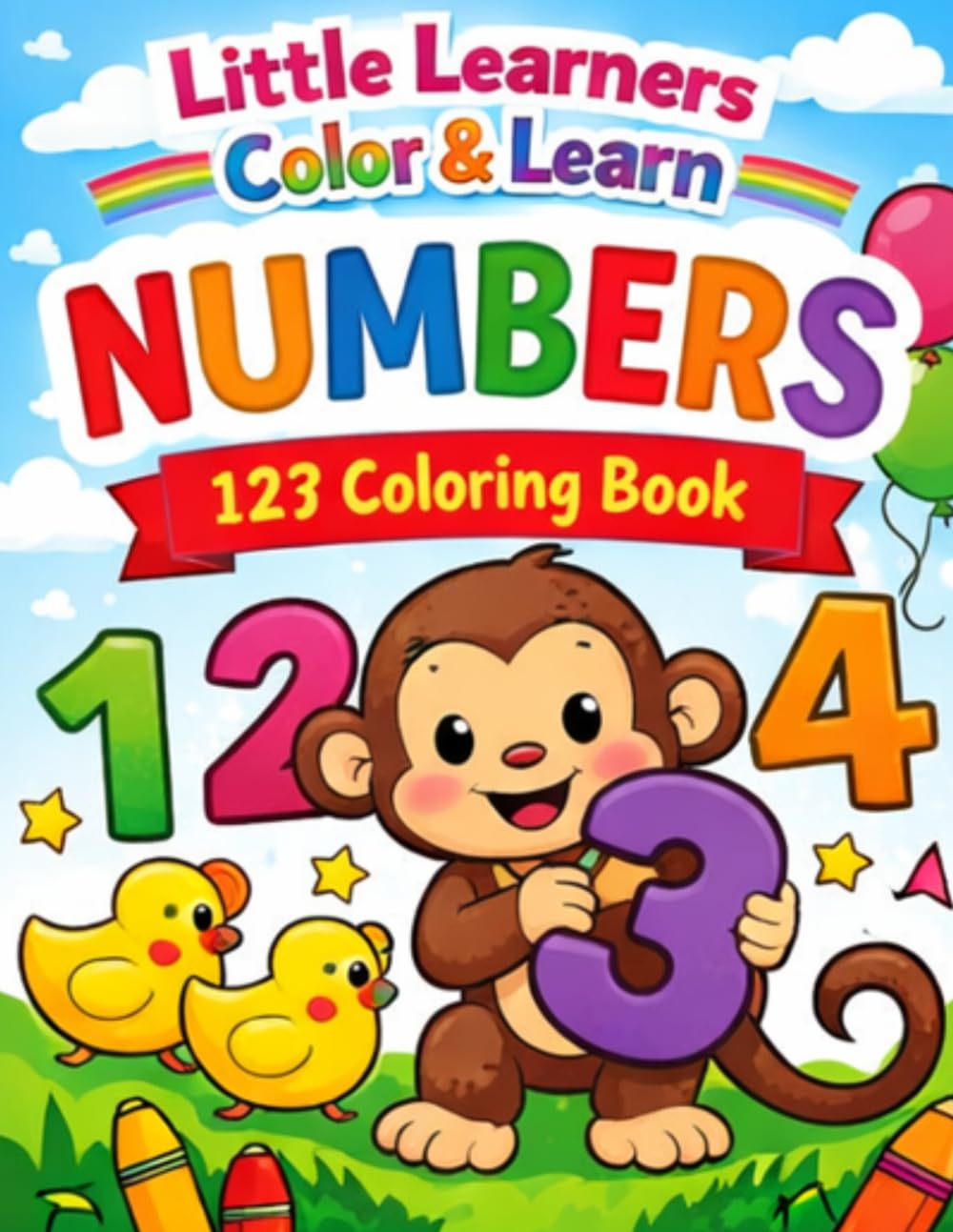 Little Learners Color & Learn: Numbers: Fun Counting Pages and Easy Number Coloring Activities for Toddlers, Preschoolers, and Kindergarten Kids