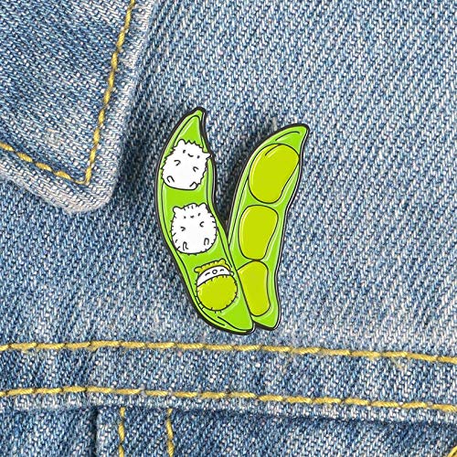 Pinos de metal para colorir desenho animado Gatinho branco vivendo em ervilhas, broches, saco de cra