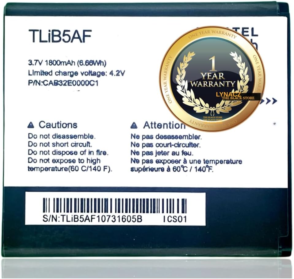 The Black Store Original Tlib5Af Lithium-Ion For Idea Alcatel Mw40Cj 4G Hotspot Wifi Router (1800Mah) With 1 Year Replacement Warranty