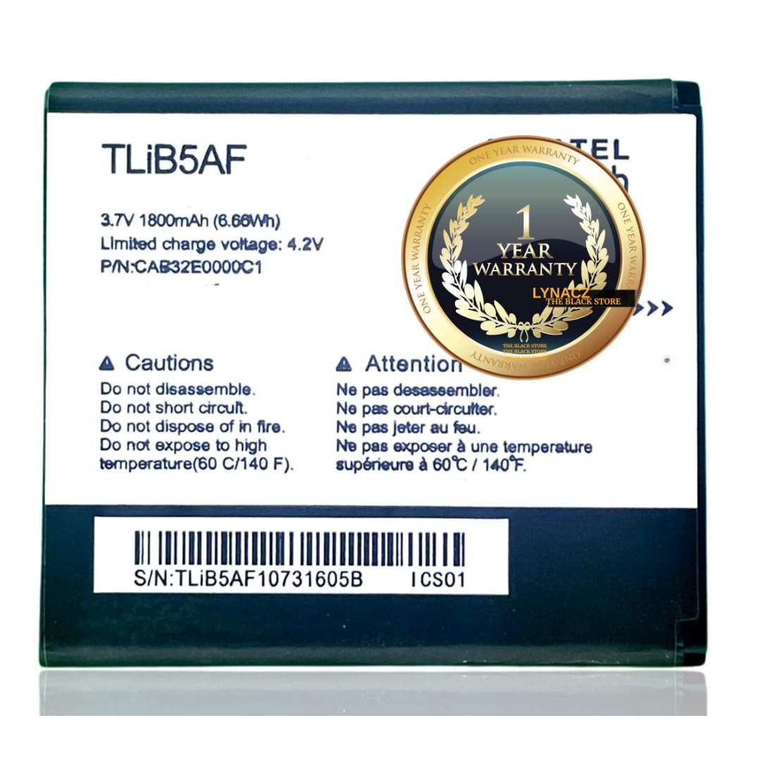 The Black Store Original Tlib5Af Lithium-Ion For Idea Alcatel Mw40Cj 4G Hotspot Wifi Router (1800Mah) With 1 Year Replacement Warranty