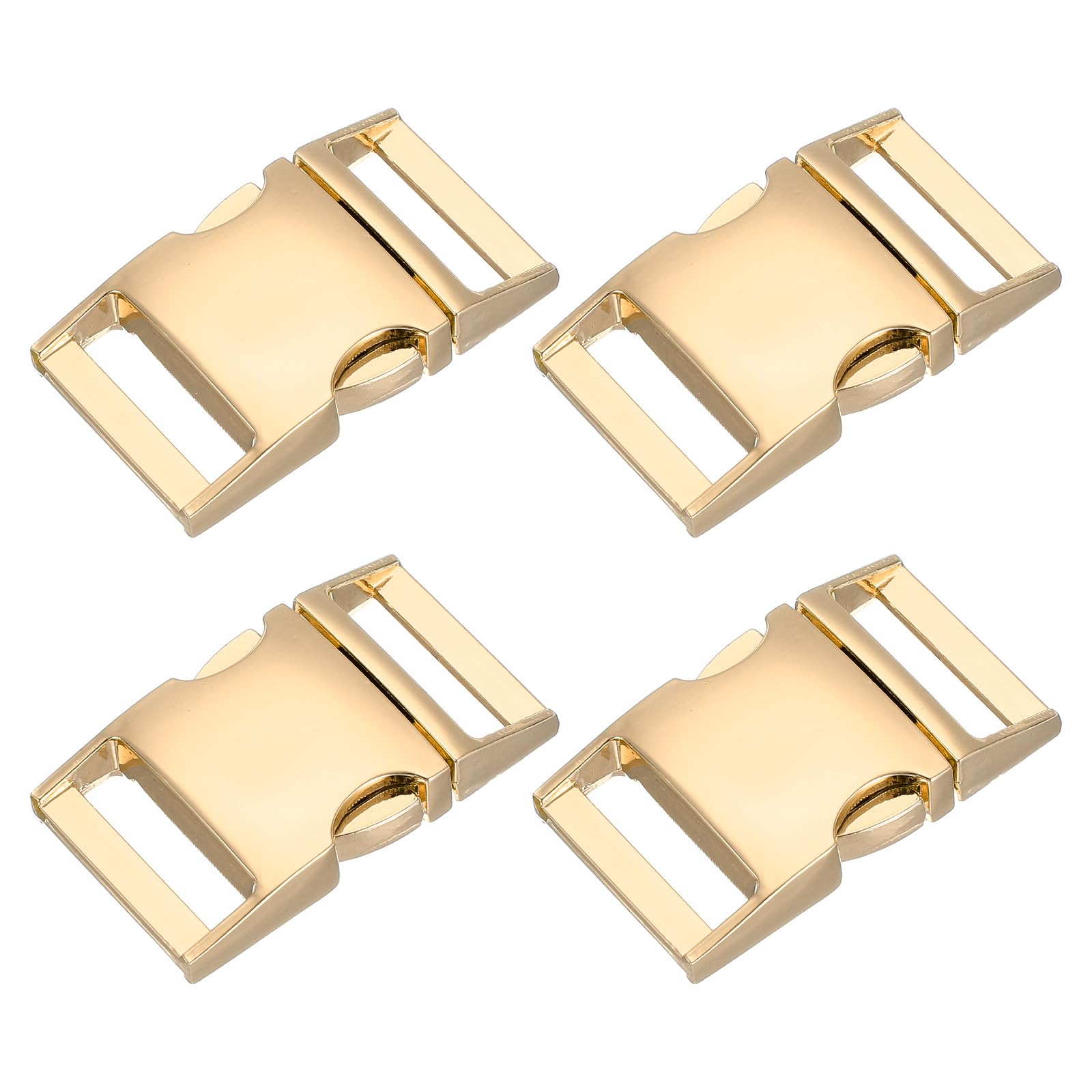 PATIKIL Metal Buckle, 4 Pack Quick Side Release Clips for Luggage Belt Strap Backpack Webbing(0.6" x 1.3", Gold)