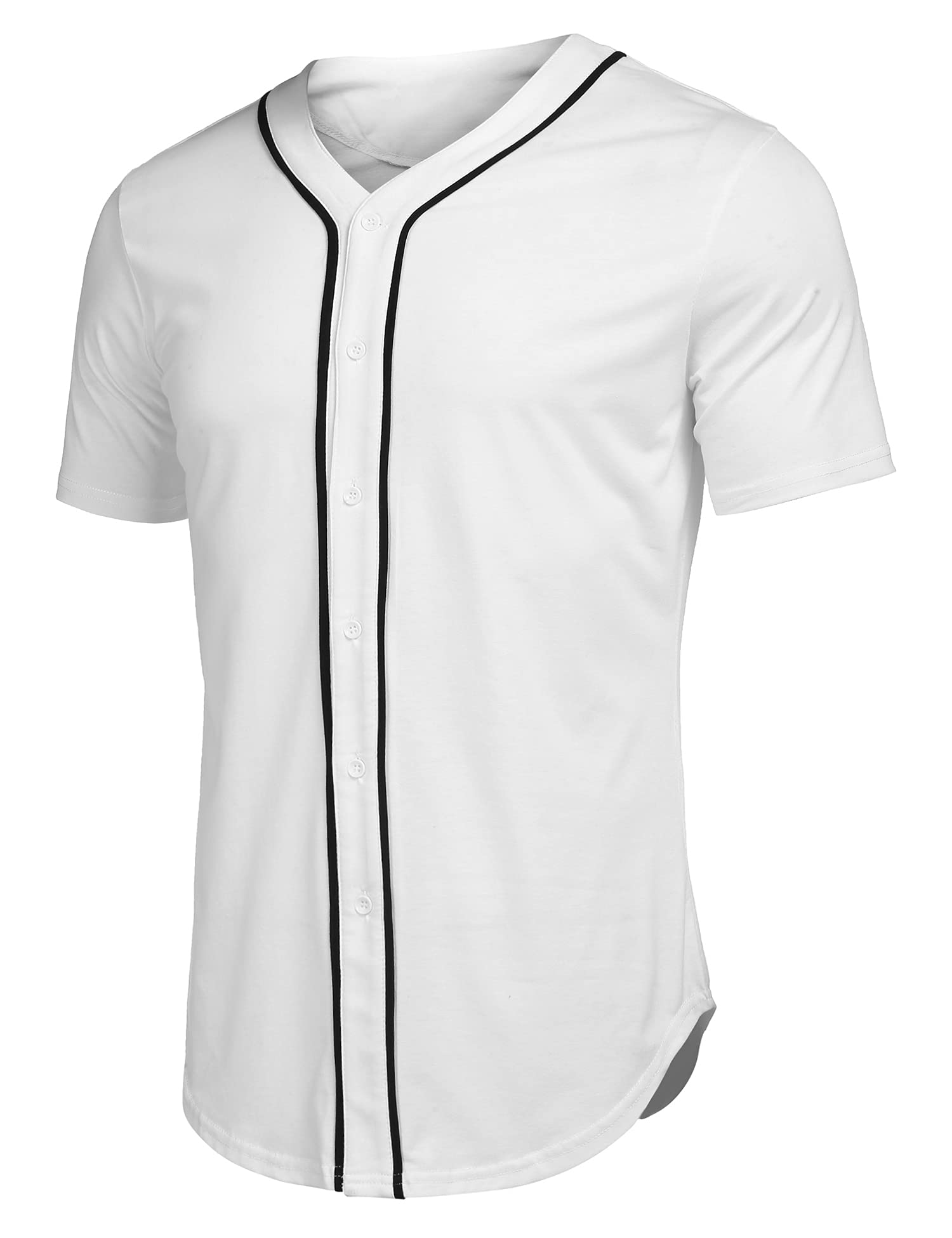 COOFANDY Men's Baseball Button Down Jersey Short Sleeve Hipster Hip Hop T Shirts