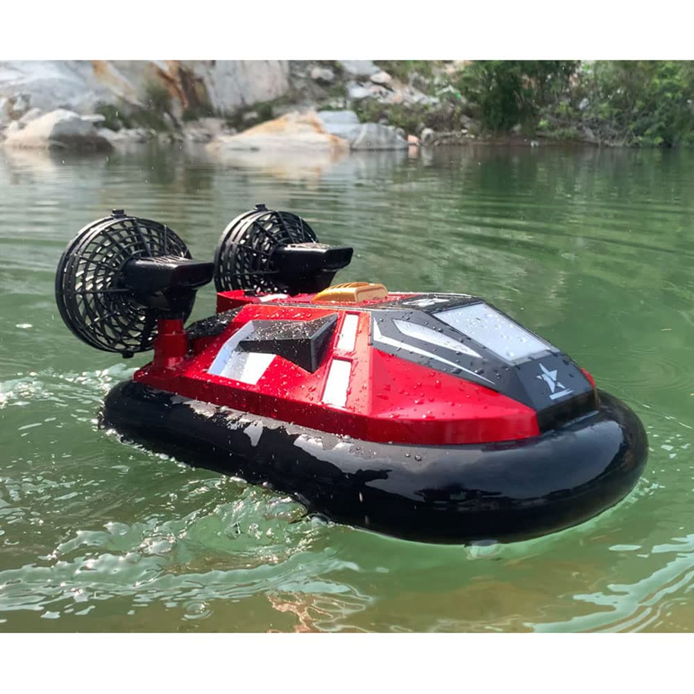 WOLWES RC-Boot Amphibisches Ferngesteuertes Hovercraft, 2,4-GHz-RC-Fahrzeug, Wasserland-Hochgeschwindigkei S-RC-Schiff, Wasserdichtes RC-Boot-Stunt-Elektrospielzeugauto, Kindergeburtstagsgeschenk