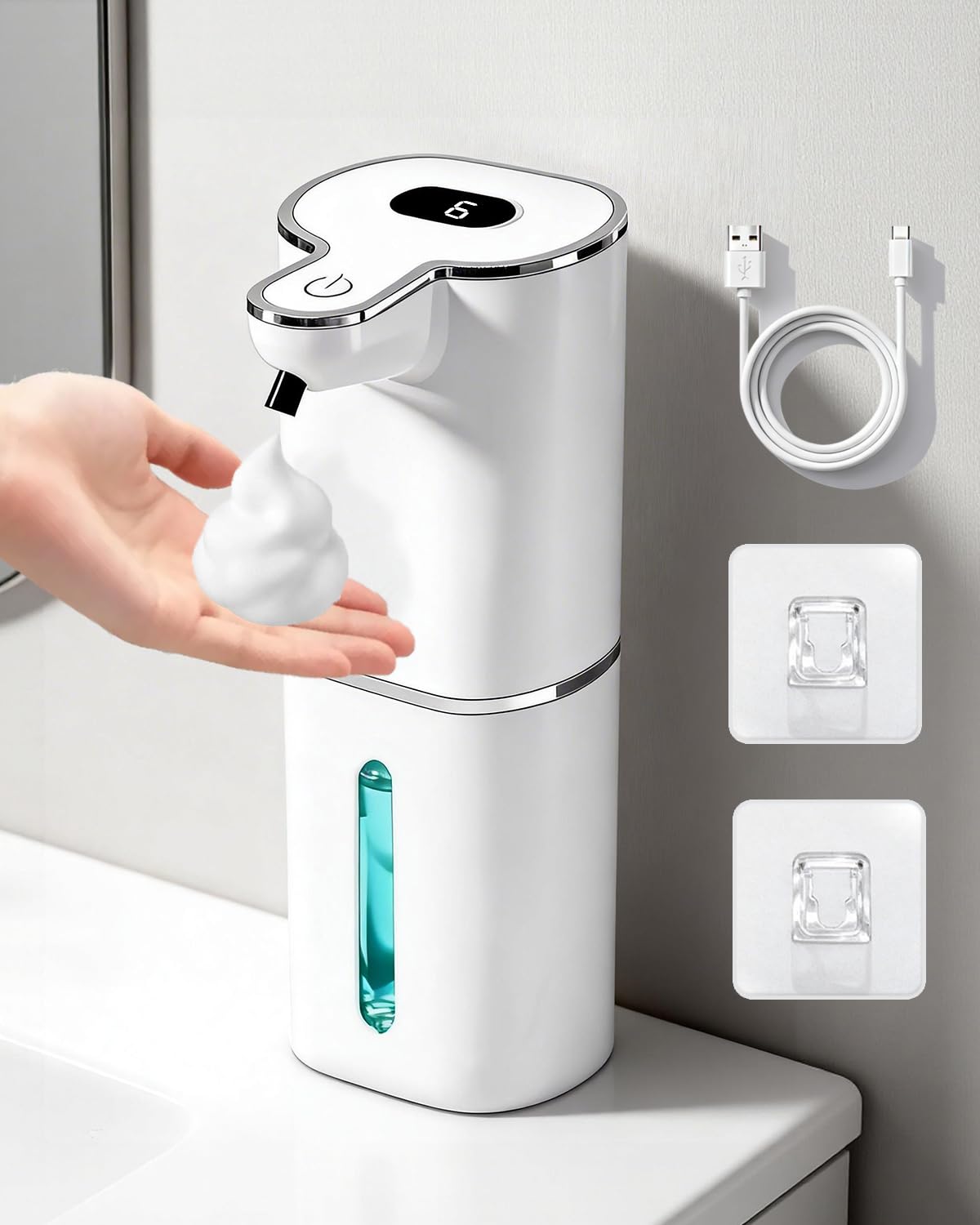 YOLIN 6-Level Automatic Foaming Soap Dispenser Touchless, Wall Mounted