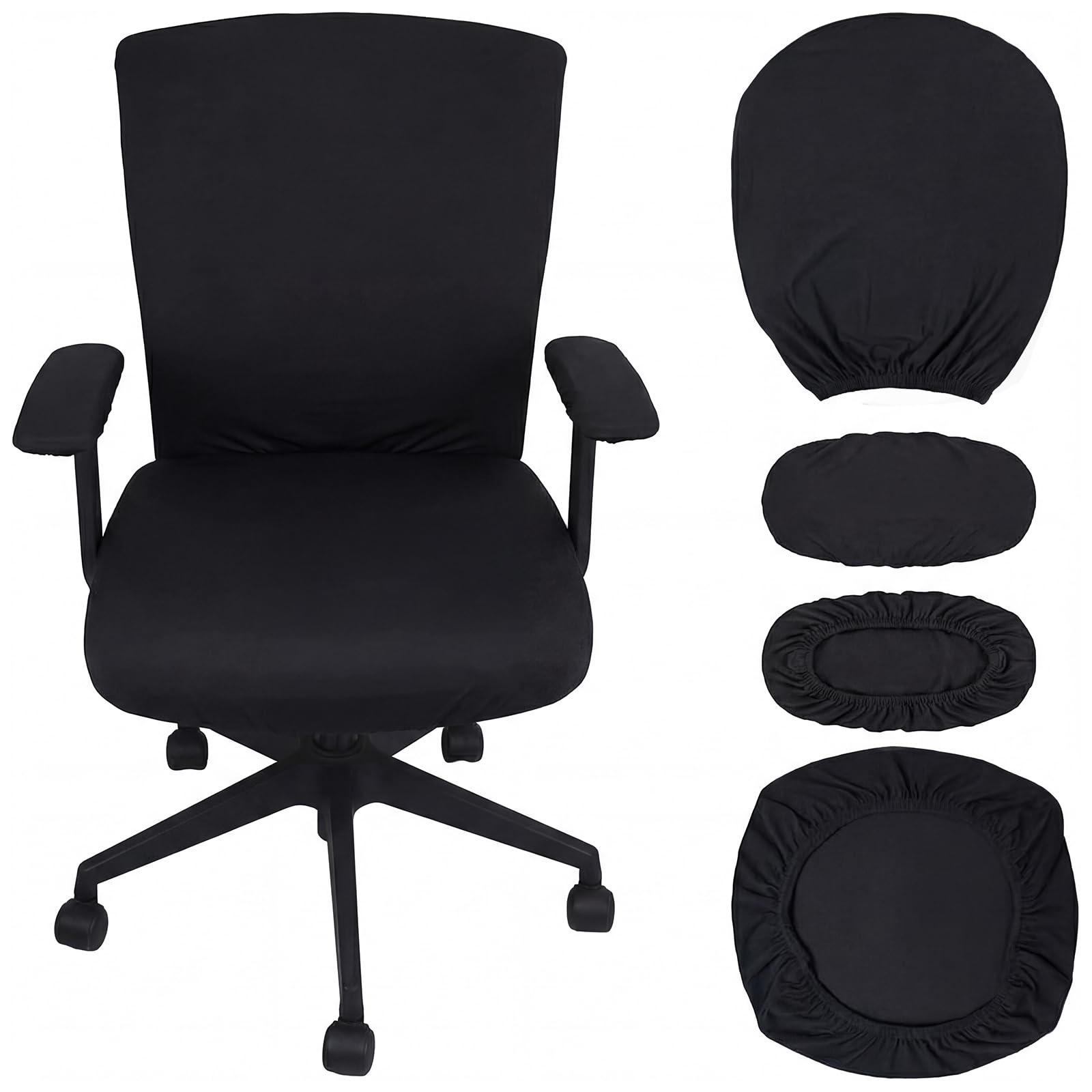 Photo 1 of Tatuo 4 Pcs Black Office Chair Cover Set