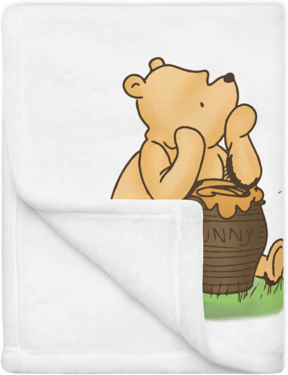 Classic Winnie Bear Baby Milestone Blanket Boy, Personalized Month Growth Blankets Girl, Novelty Custom Name Throw, Newborn Photo Calendar Mat, Baby Shower (Minky Fleece, 60x40 inch)