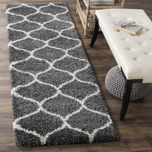 Image of Carpet for Hallway, Kitchen, and Modern Interiors, Cozy Shag Runner for Living Room, Entryway & Office Decor Size 1.5x4 feet Grey M