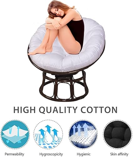 Miniatura 3 de Papasan - Cojines redondos para silla de columpio impermeable, para exteriores, doble silla Papasan, para patio, interior, exterior, jardín, balcón