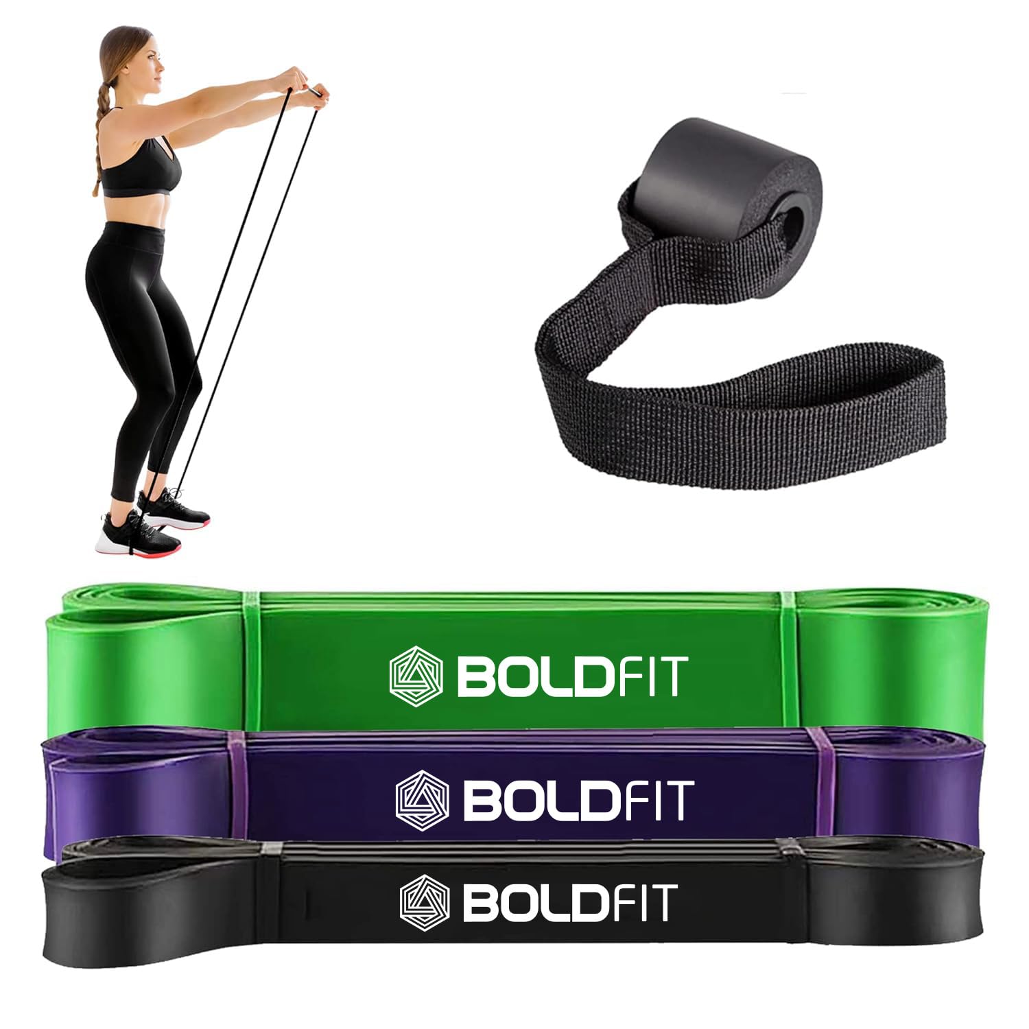 Boldfit Natural Rubber Heavy Resistance Band For Workout Set Exercise&Stretching Pull Up Bands For Home Exercise For Gym Men&Women Resistance Bands Loop Bands Toning Bands Resistance Band Extra Heavy