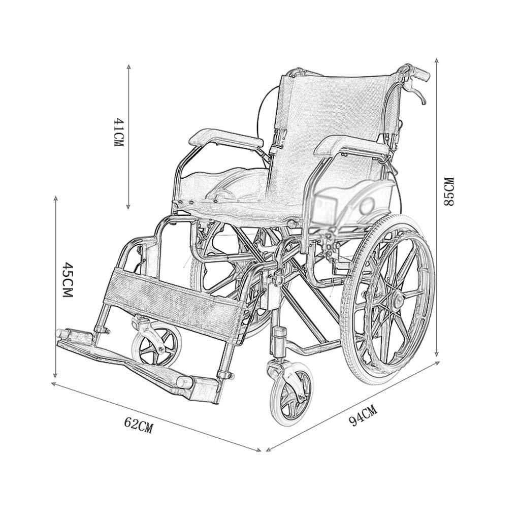 Silla de Ruedas Ultraligera Plegable roja de Viaje, pequeña, portátil, para Ancianos, discapacitados, Andador, sillas de Ruedas autopropulsadas con Empuje Manual