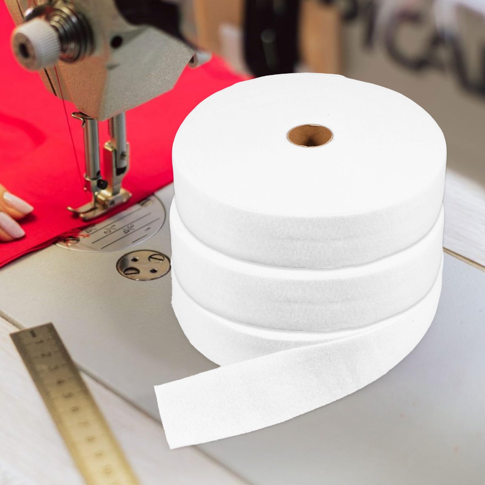 3 Rolls Jelly Roll Batting Strip, Polyester Quilt Batting Roll Cotton Blend Batting Jelly Roll Rug Batting White Jelly Roll Batting Strip for Jelly Roll Rugs Throw Rugs Braided Rug, 2.2 in x 98.4 ft