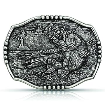 bass fishing belt buckle