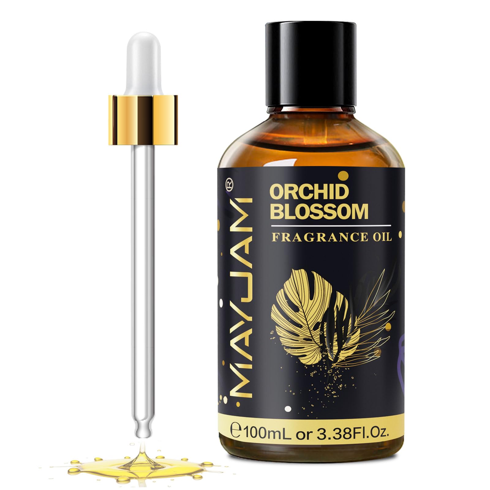 MAYJAM Fragrance Oil, 100ML Orchid Blossom Aromatherapy Oil, with Glass Dropper, Diffuser Oil for Making Candle, Soap, Bath Bombs