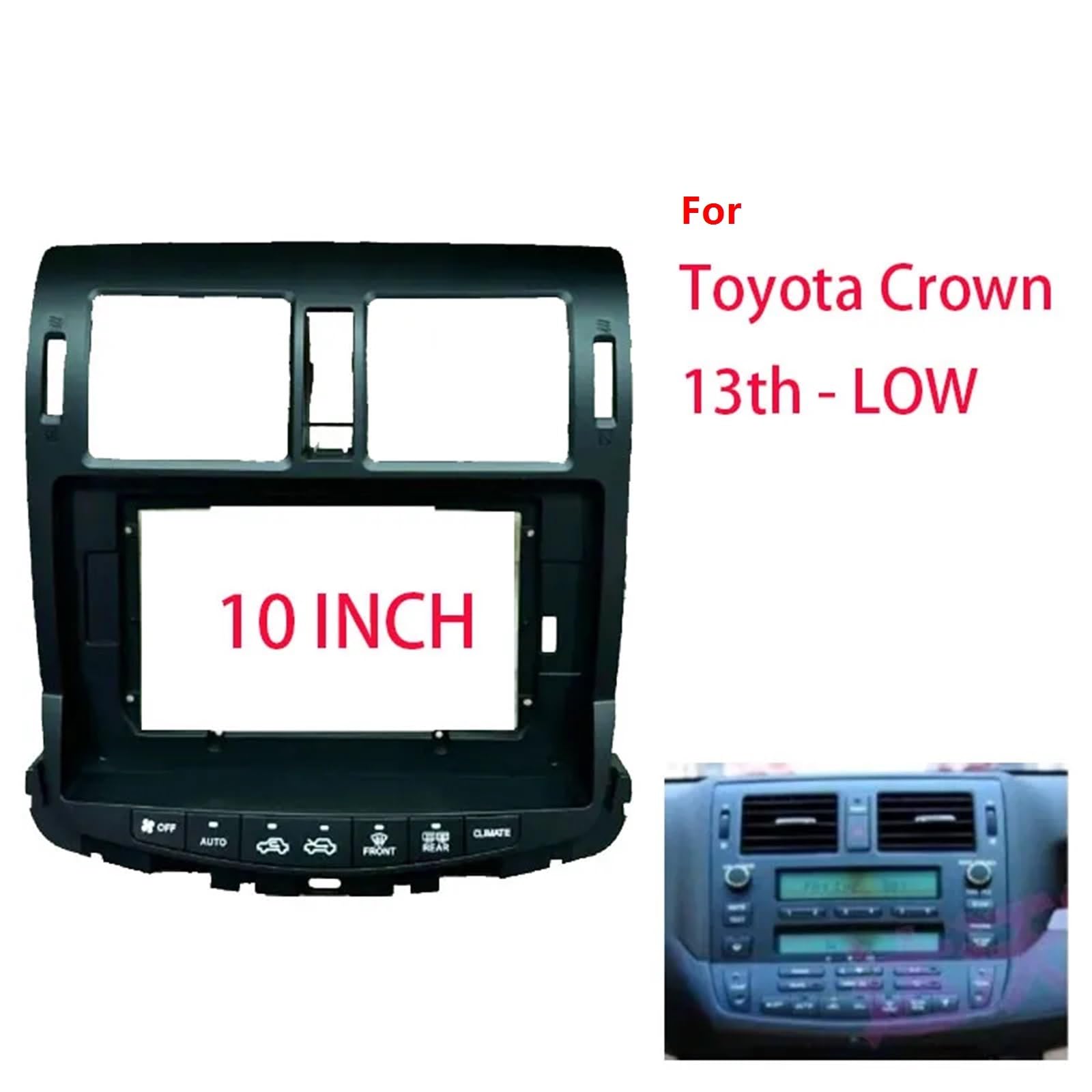 Juego de instalación de Radio Adaptador de Panel 10 Pulgadas, decodificador Caja CANbus, Kit instalación para Radio Audi, Compatible con Toyota Crown(Set)