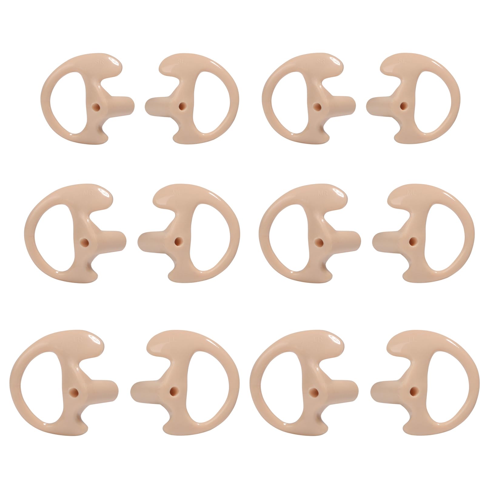 UAYESOK Replacement Earmold Soft Silicone Ear Buds Eartips for Motorola Kenwood Two Way Radio Air Acoustic Coil Tube Walkie Talkie Covert Earpiece Headset (SML*2