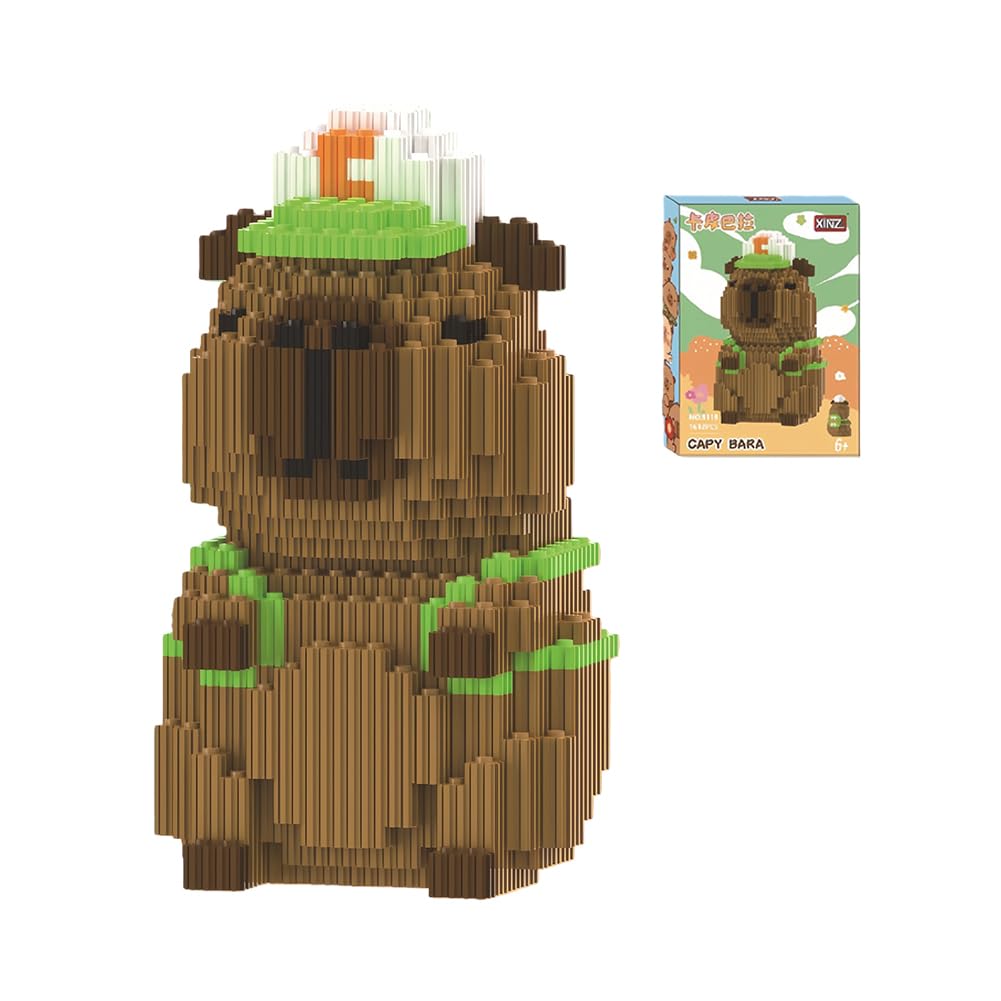 MGKEOUF Capybara Building Blocks for Adults,3D Capybara Model Mini Blocks Set, Kids Construction Toy Birthday Gift,Cute Desk Decor and Micro Building Kit for Animal Lovers Office