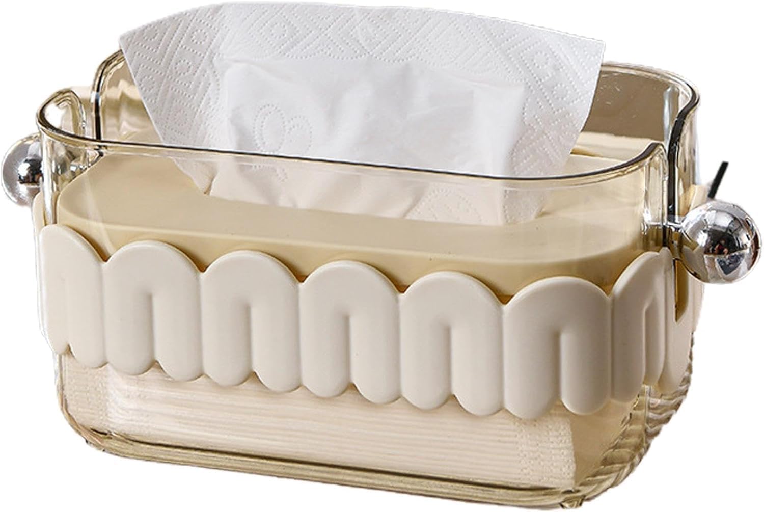 Tissue Box Holder & Paper Towel Dispenser Organizer Clear Luxury Transparent Plastic Tissue Box, Creative Cute Dryer Sheet Tissue Container for Bathroom, Kitchen, Home, Hotel, Restaurant, Car-image-41