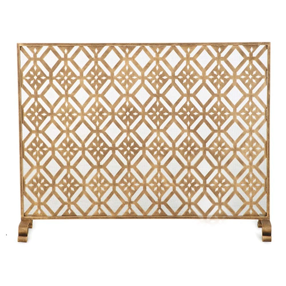 PURRL Extra großer Kaminschutz mit Metallgitterabdeckung, Wohnzimmerdekor-Feuerschutzgitter zum Schutz von Kindern und Haustieren - Gold (Color : Gold, Size : 100×22×80cm) Little Surprise