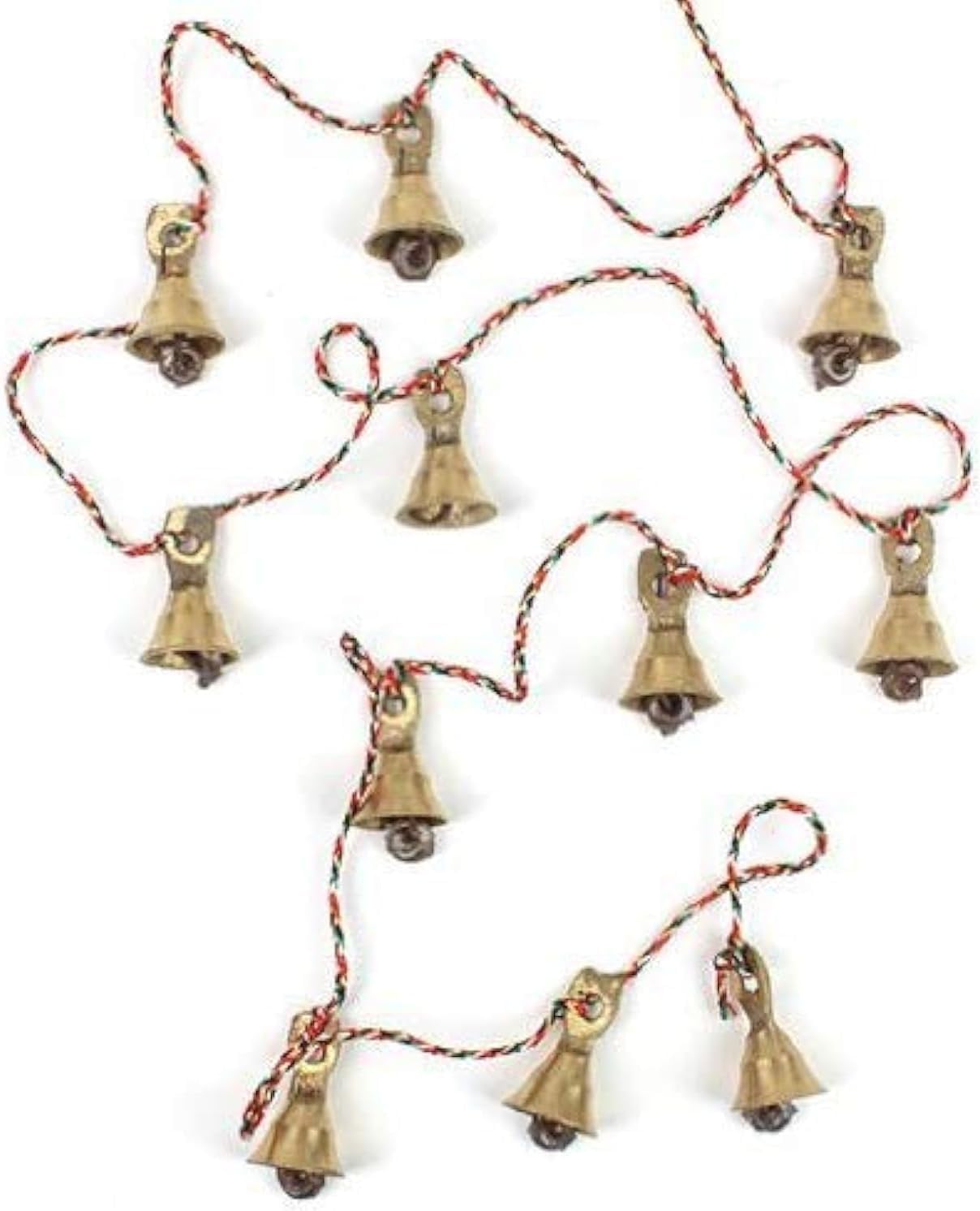 Rastogi Handicrafts Women's Gold Brass Decorative String Of 11 Metal Vintage Indian Style Fair Trade Wall Hanging Bells (1)