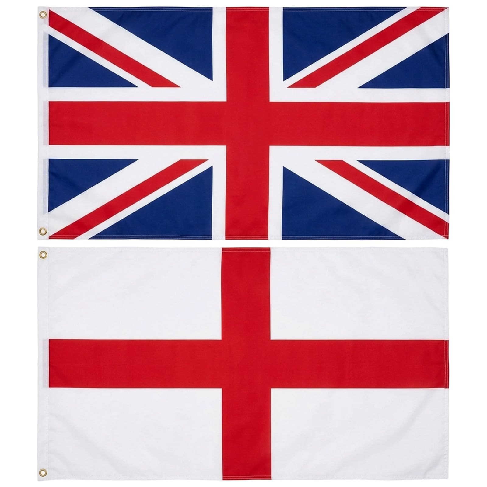2 PCS Union Jack Flags, British Flag for Outdoor and Indoor Display, 5FT × 3FT United Kingdom Flags, Ideal for Patriotic Events and Sports Support