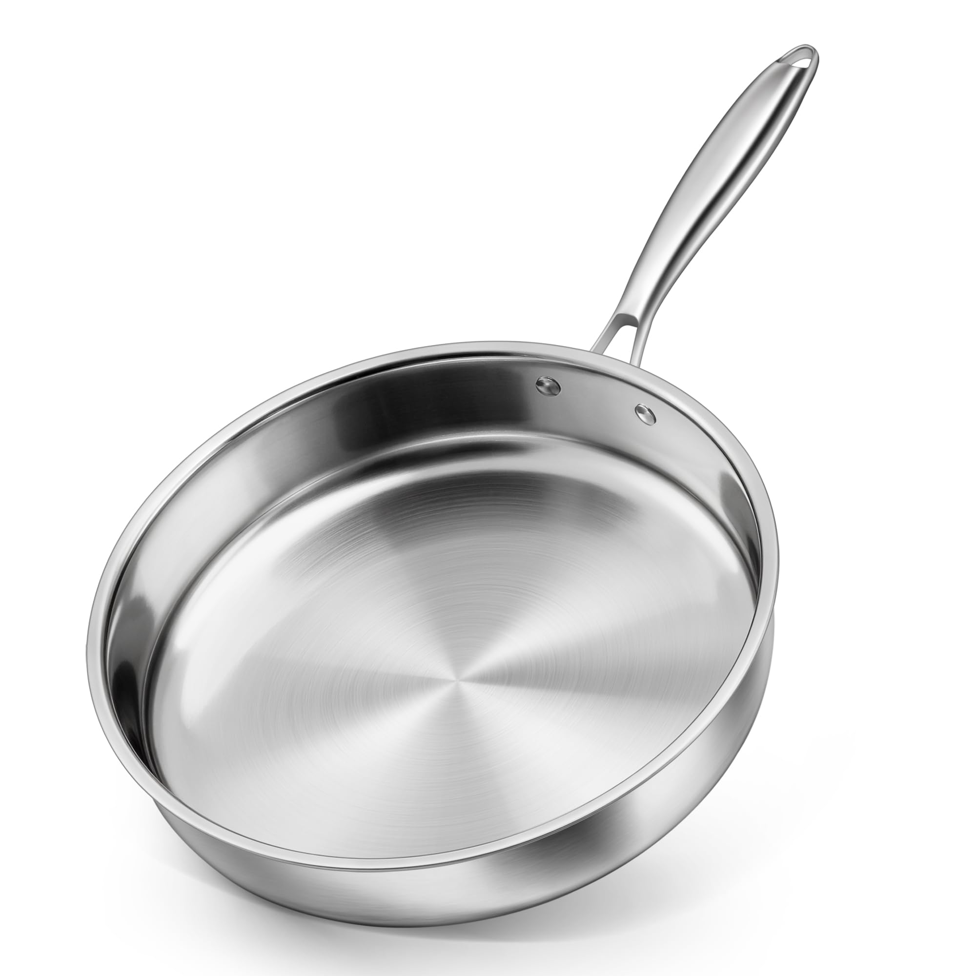HaWare Edelstahlpfanne 30 cm, 3-Lagige Edelstahl Pfanne Induktion,Unbeschichtet Bratpfanne für Alle Herdarten, Robuste Konstruktion & Gleichmäßige Erwärmung, Backofen- & Spülmaschinenfest