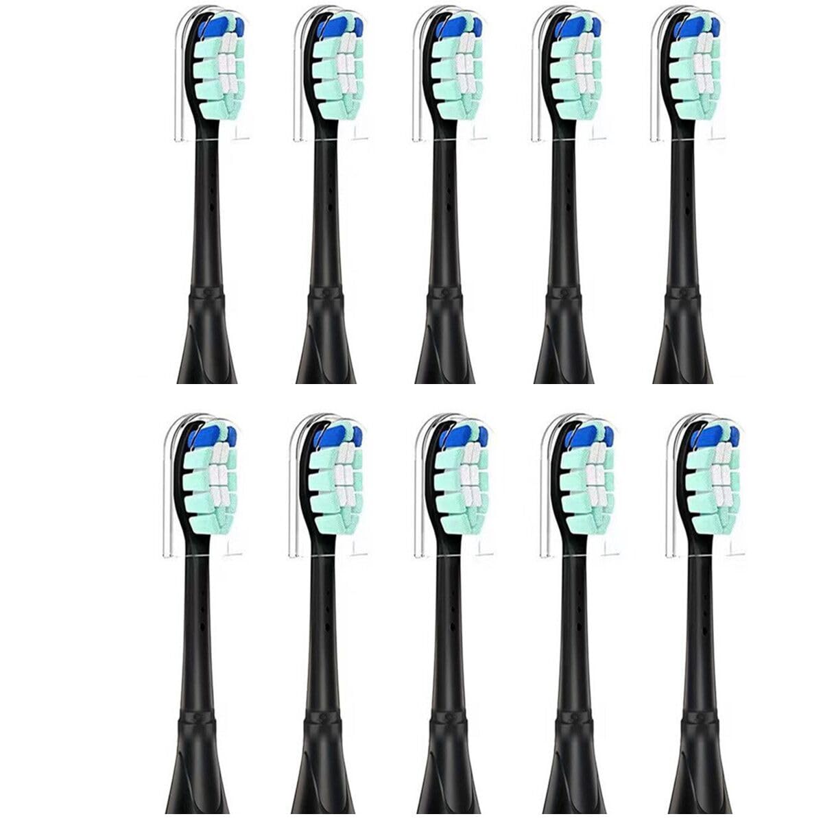 MYbrushnice replacement toothbrush heads, 10 pack, black color.