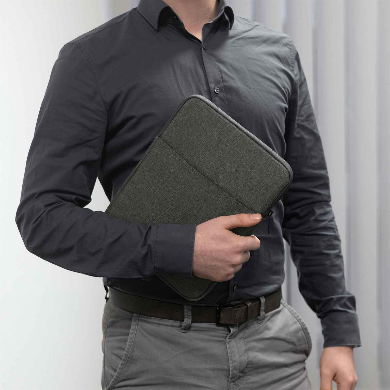 Custodia Per Tablet Doogee U11 Moex – Elegante, Impermeabile, Con Scomparto Accessori E Chiusura Lampo, Grigio Scuro