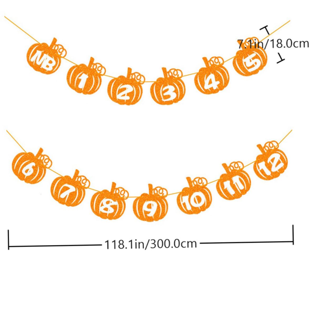 DECHOUS 1 Set Party Banner Bunting Powder 0-12 Month Design Halloween Birthday Decorations for Wall Door