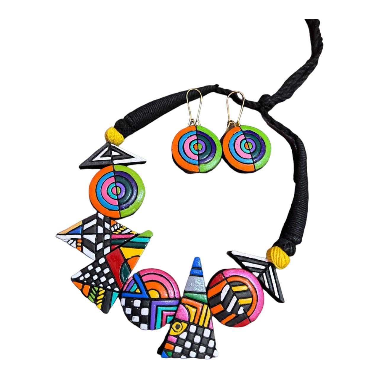 Le bijouxistic Terracotta Jewellery Set for Girls Women | Necklace Earring Set For Girls Women Teenage Girls in abstract design | Multicolor Terracotta Jewellery Necklace Earring Set (B0D66LNDGJ) Amazon Price History, Amazon Price Tracker