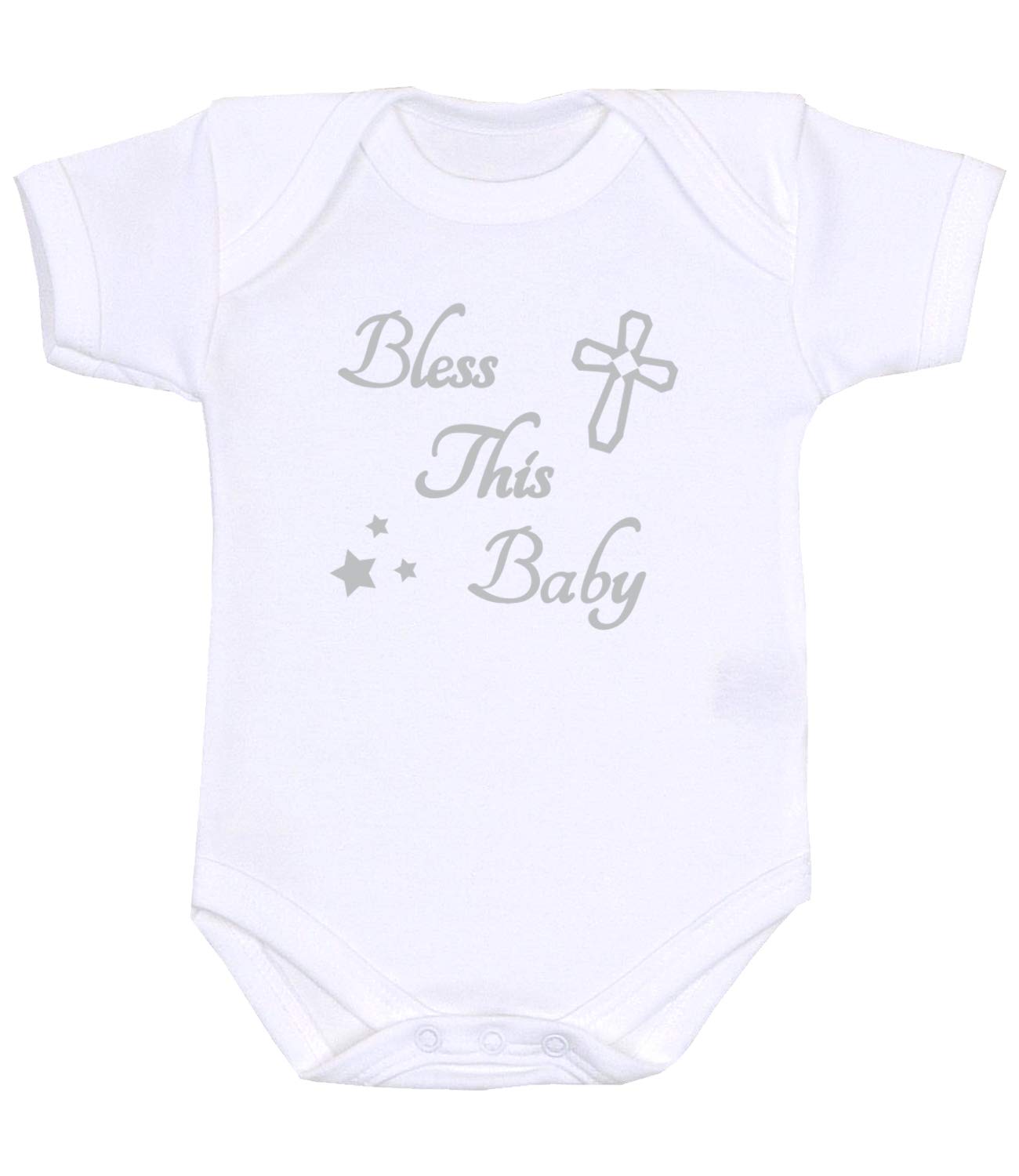 BabyPrem Baby Bodysuit Christian Faith God Clothes Bless This Baby 0-3 Months