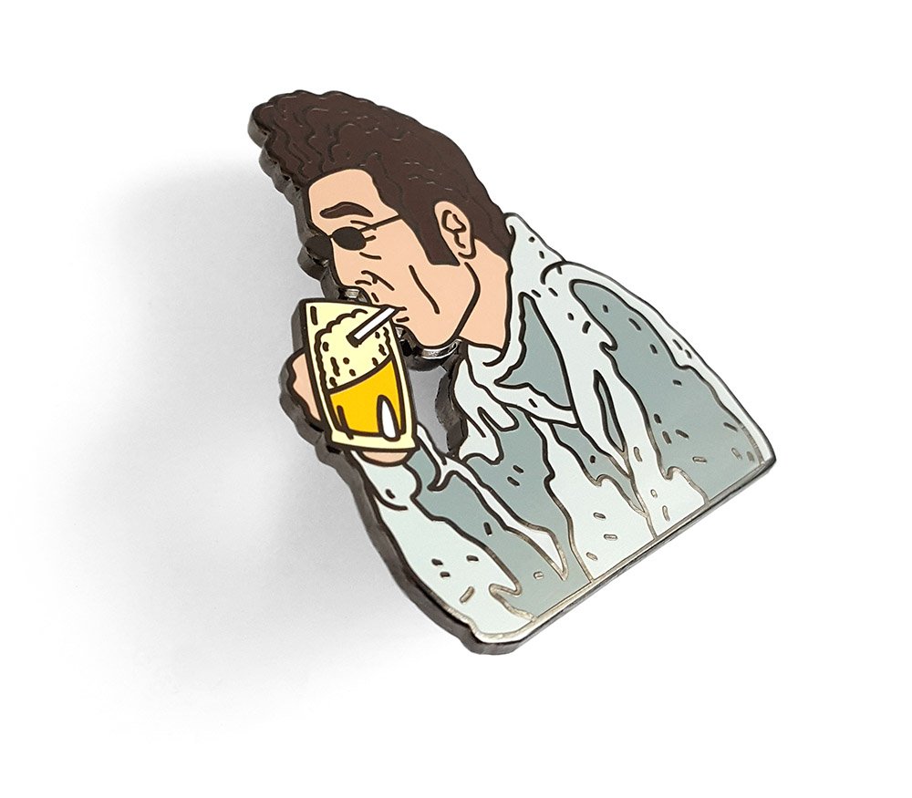 Pinsanity Kramer 'Here's To Feeling Good All The Time' Funny Enamel Lapel Pin