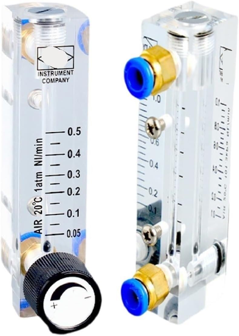 Caudalímetro acrílico LZM-4T, rotámetro de gas con montaje en panel y válvula control, 0,05-12 LPM (1-4 LPM)(0.2 2LPM)