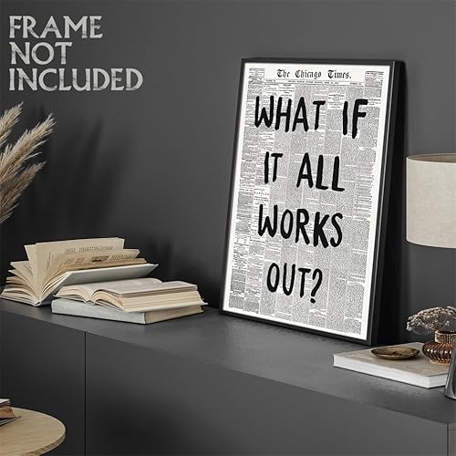 Fenbhjgy Vintage Black And White Chicago Newspaper Canvas Wall Art thumb #3