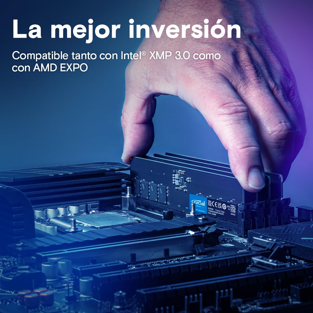 Crucial RAM DDR5 16GB 5600MHz, Memoria PC (o 5200MHz / 4800MHz) CL46 - CT16G56C46U5