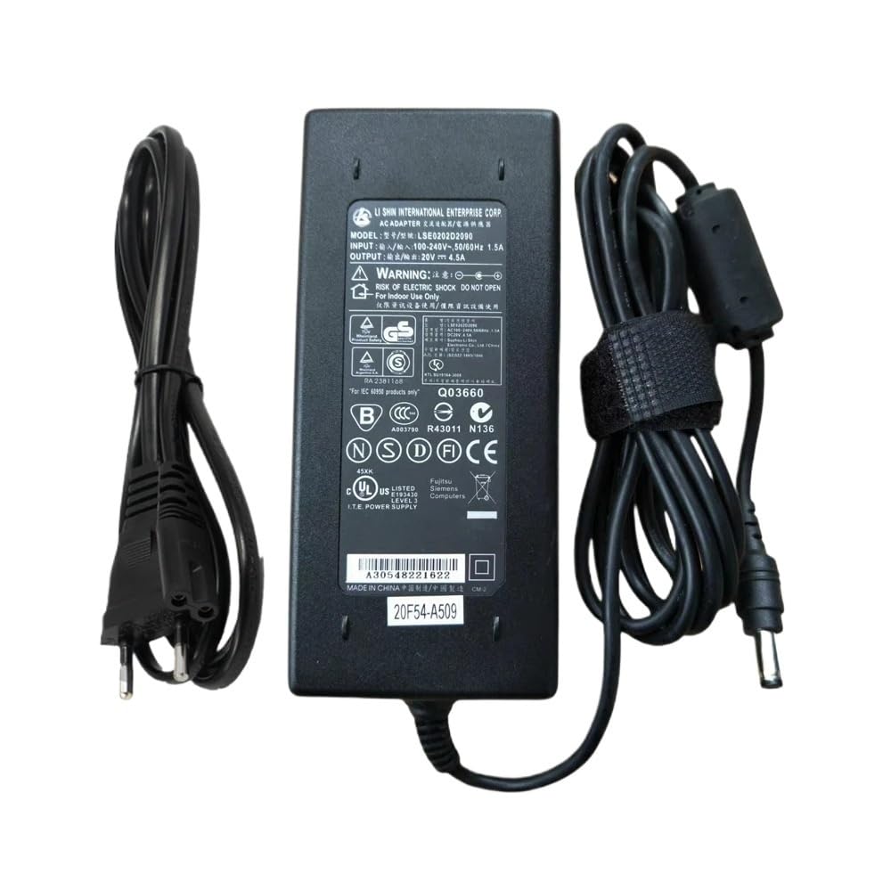 TNNBNT FOR LITEON 20V 4.5A 90W Notebook Adapter Charger PA-1900-05 Computer Power Supply 5.5 * 2.5mm(UK CABLE)