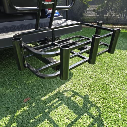 REVENGE Premium Heavy Duty Hitch Mount Cooler and Rod Holder Rack (Fits Any 2